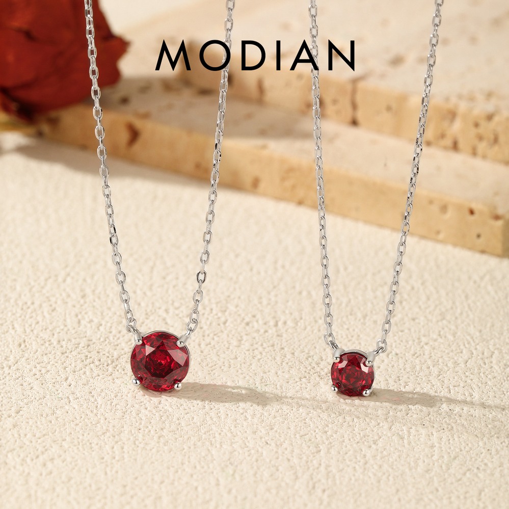 【送料無料】 ネックレス ペンダント スターリング シルバー ラウンド ローズ レッド ジルコン レディース 女性 ファイン アクセサリー ジュエリー ギフト｜FineJewelrys