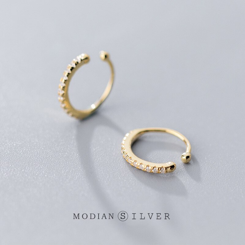 【送料無料】 】 ピアス ゴールド シルバー クリア 透明 ジルコニア ミニ レディース 女性 ミニマリズム ファッション カラー クリップ クラシック 925 スター 星リング CZ 耳 イヤー ガール ファイン ジュエリー