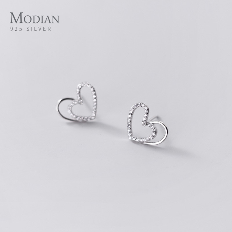 【クーポン利用で9330円】 【クーポン利用で9330円】 ピアス シルバー LOVE ジルコニア スタッドピアス レディース 女性 3 カラー シャイニング ジルコン 透かし アウト イレギュラー Love ハート 純正 925 スターリング スタッド ファイン ジュエリー