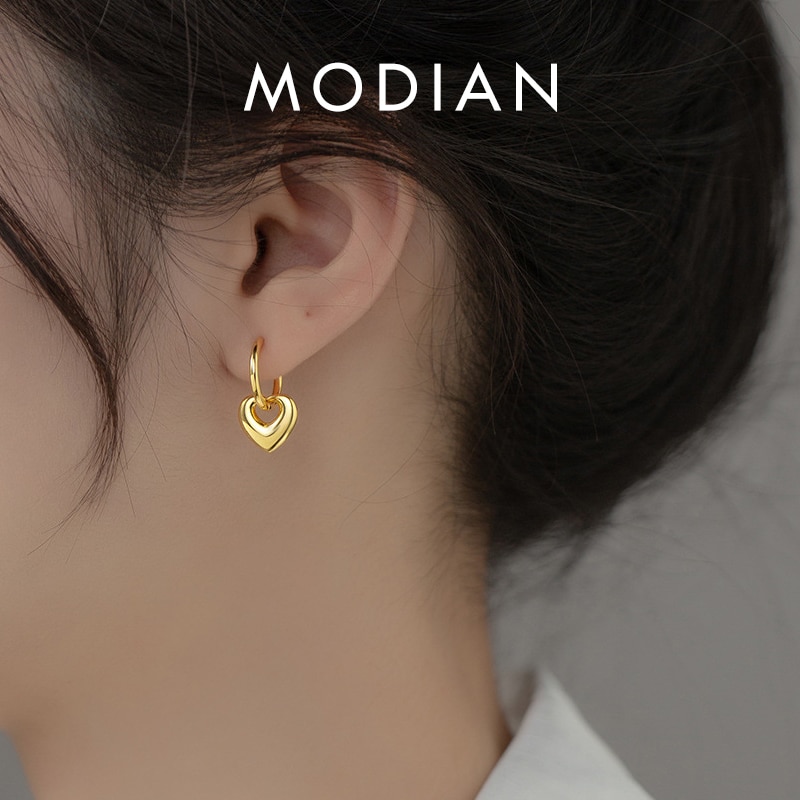 【送料無料】 】 ピアス シルバー 揺れる シンプル レディース 女性 925 スターリング クラシック ハート ダングル 絶妙 ドロップ オリジナル デザイン ファイン ジュエリー