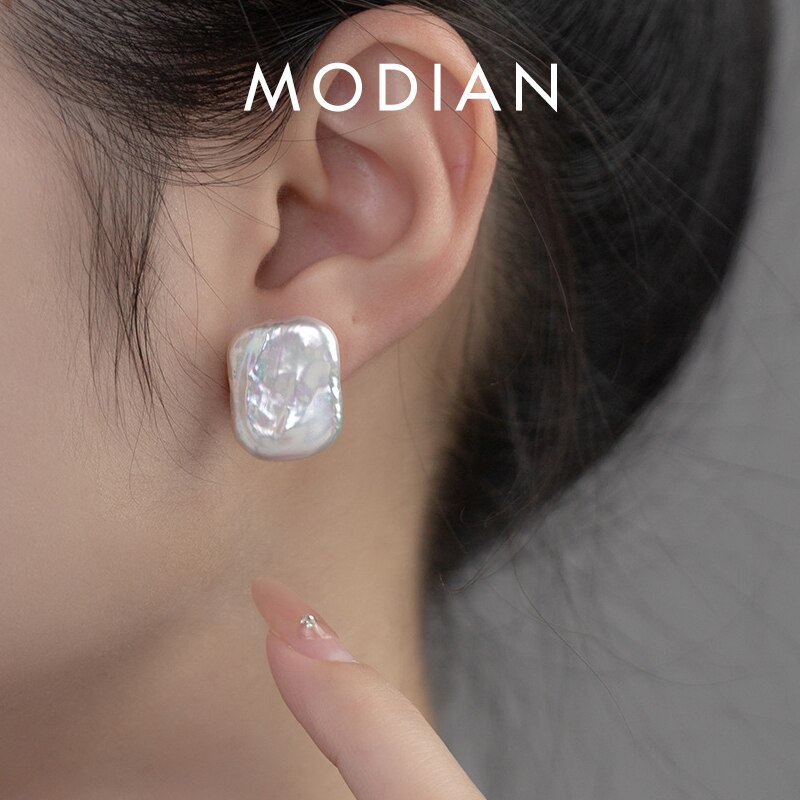 【クーポン利用で10610円】 ピアス シルバー パール 真珠 スタッドピアス シンプル レディース 女性 925 スター 星リング バロック 矩形 四角 スクエア トレンド 耳 イヤー スタッド パーティ ファイン ジュエリー|FineJewelrys