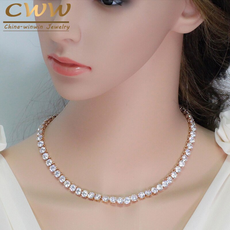 【クーポン利用で8520円】 【クーポン利用で8520円】 ネックレス ローズゴールド ジルコニア ラウンド ストーン レース レディース 女性 ハイ 品質 キュービック セッティング ローズ ゴールド カラー イブニング パーティ チョーカー