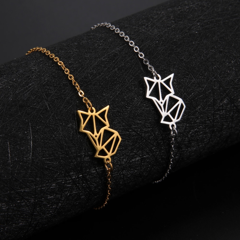 【楽天市場】【クーポン利用で2390円】 ブレスレット キツネ ゴールド ステンレス 動物 アニマル レディース 折り紙 おりがみ 狐 きつね