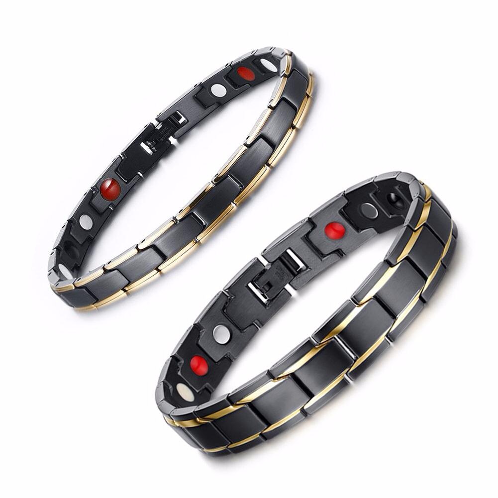 【送料無料】 ブレスレット 健康 チェーン レディース メンズ ステンレス スチール セラピー カップル ボーイフレンド ガールフレンド