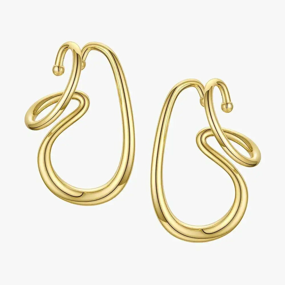【クーポン利用で8790円】 【クーポン利用で8790円】 ピアス ゴールド カブ レディース イレギュラー ライン カラー 耳 イヤー ファッション ジュエリー 友達 カフ ギフト E