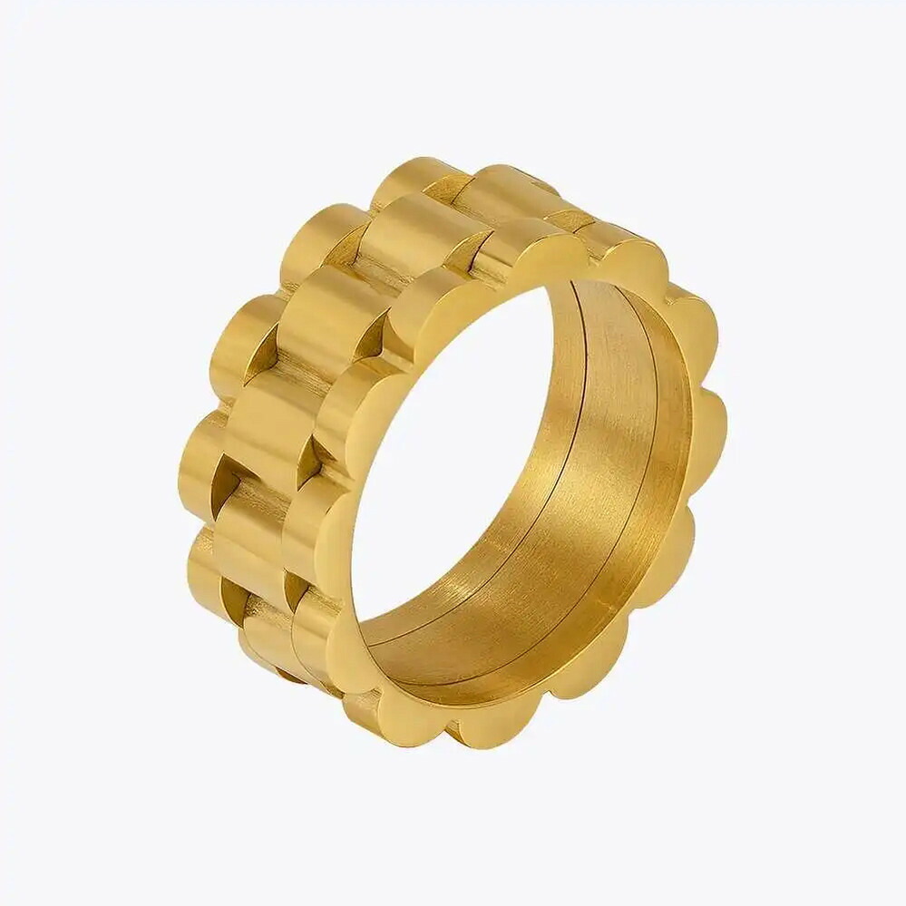 【クーポン利用で7460円】 【クーポン利用で7460円】 指輪 リング ステンレス ゴールド シンプル レディース 時計バンド カラー スティ ファッション ジュエリー パーティ