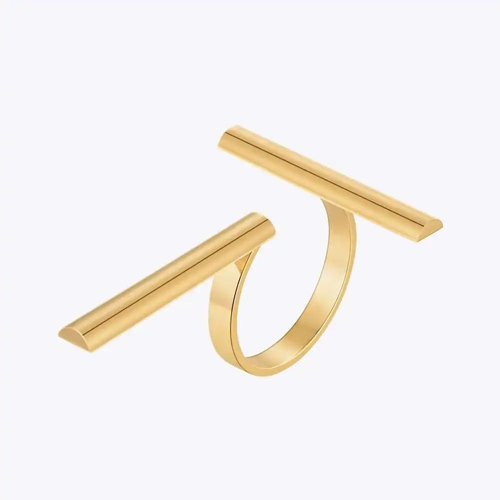 【送料無料】 】 指輪 リング ステンレス ゴールド レディース イレギュラー 18K プレート スチール ジュエリー ヒップホップ カクテル ギフト パーティ