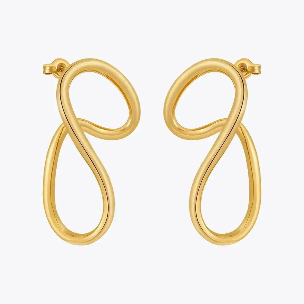 【送料無料】 】 ピアス ゴールド レディース イレギュラー ライン スタッド 18K プレート ファッション ジュエリー 誕生日 記念日 E