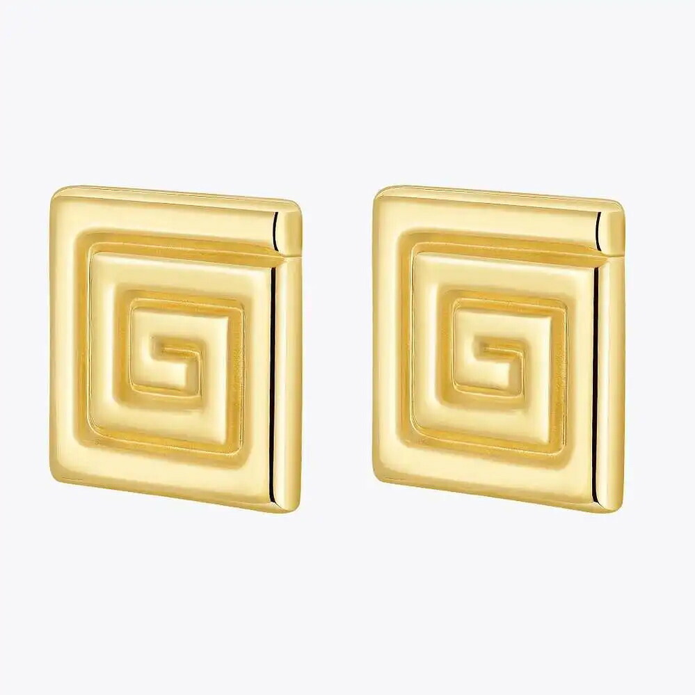 【送料無料】 ピアス ステンレス ゴールド レディース 迷路 スタッド スチール 18K プレート ジュエリー パーティ E｜FineJewelrys