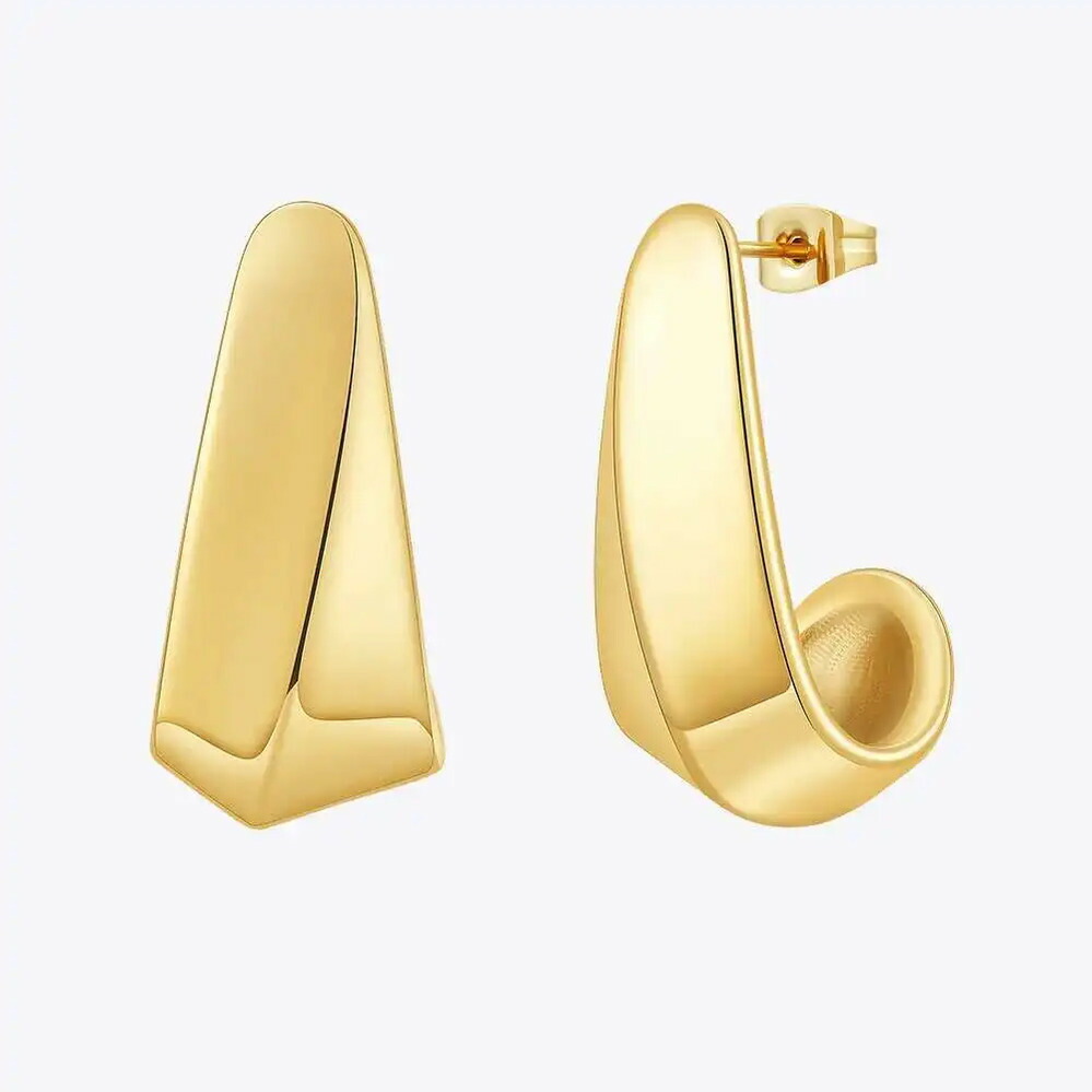 【クーポン利用で8230円】 【クーポン利用で8230円】 ピアス ゴールド レディース イレギュラー 山 マウンテン 形 シェープ スタッド 18K プレート ファッション ジュエリー デート ギフト E