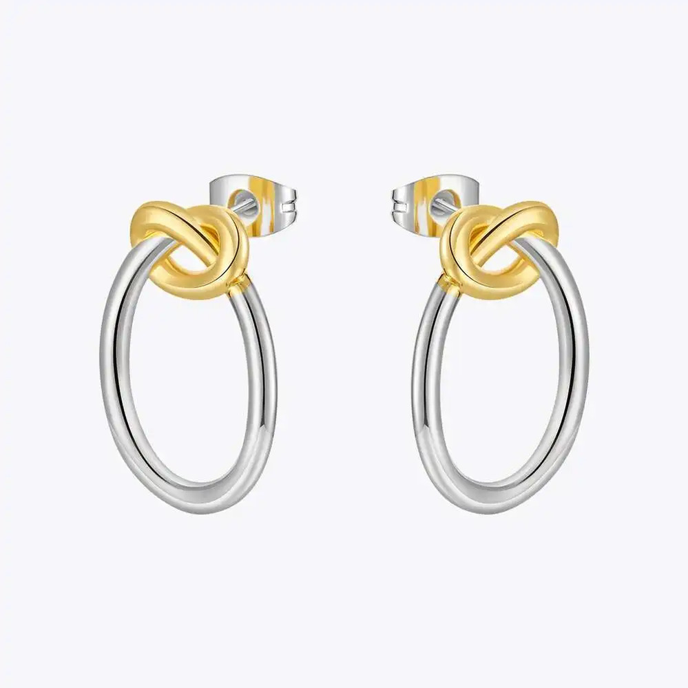 【送料無料】 】 ピアス ゴールド リボン レディース 結び目 スタッド 18K プレート ファッション ジュエリー 旅行 トラベル カクテル E