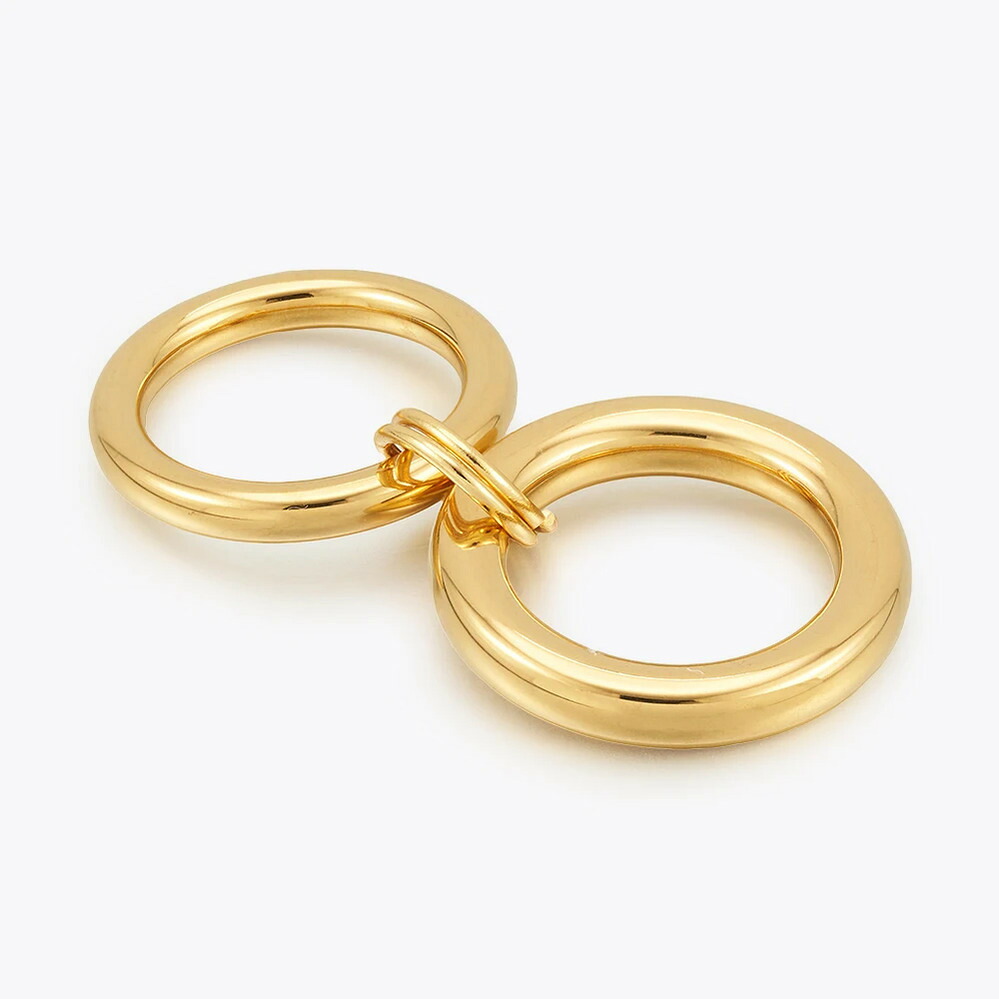 【送料無料】 】 指輪 リング ステンレス ゴールド レディース カーブ スチール 18K プレート ファッション クール ジュエリー カクテル