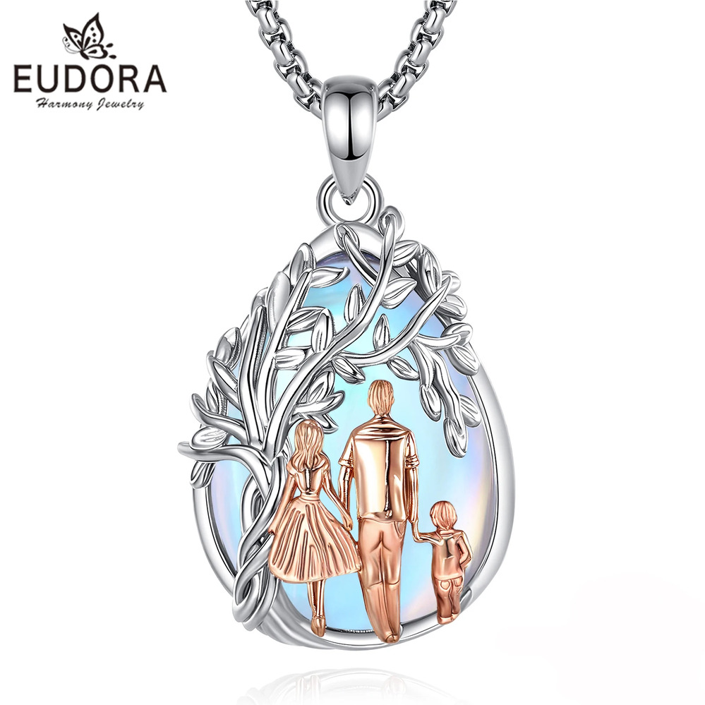 【送料無料】 ペンダント ネックレス ムーンストーン ツリー クリスタル ストーン ジュエリー ギフト レディース 女性｜FineJewelrys