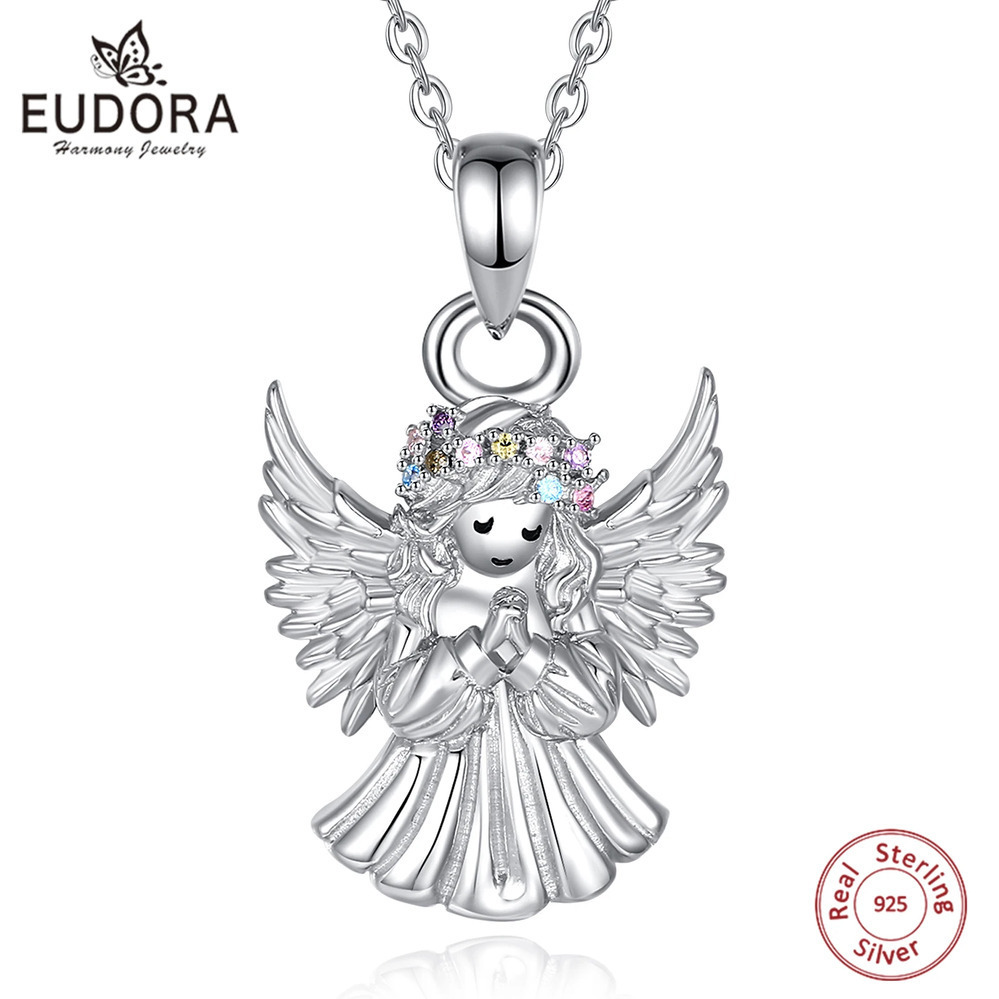 【クーポン利用で16450円】 【クーポン利用で16450円】 ペンダント ネックレス ジルコニア シルバー リング レディース 925 スターリング 天使 カラフル ジルコン プレイ エレガント 宗教的 ジュエリー ファイン ギフト