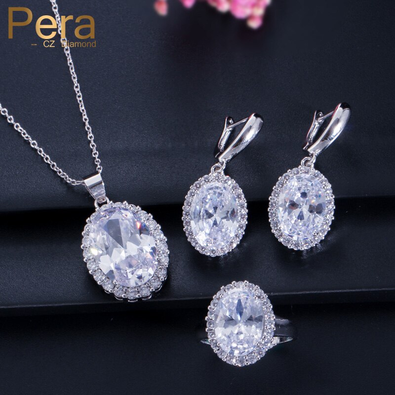 【送料無料】 】 ピアス ネックレス ジルコニア シルバー オバール テニス ピック ビーズ レディース 女性 新しい 3 ピース カラー 大 形 シェープ キュービック ジルコン スポーツ ジュエリー セット