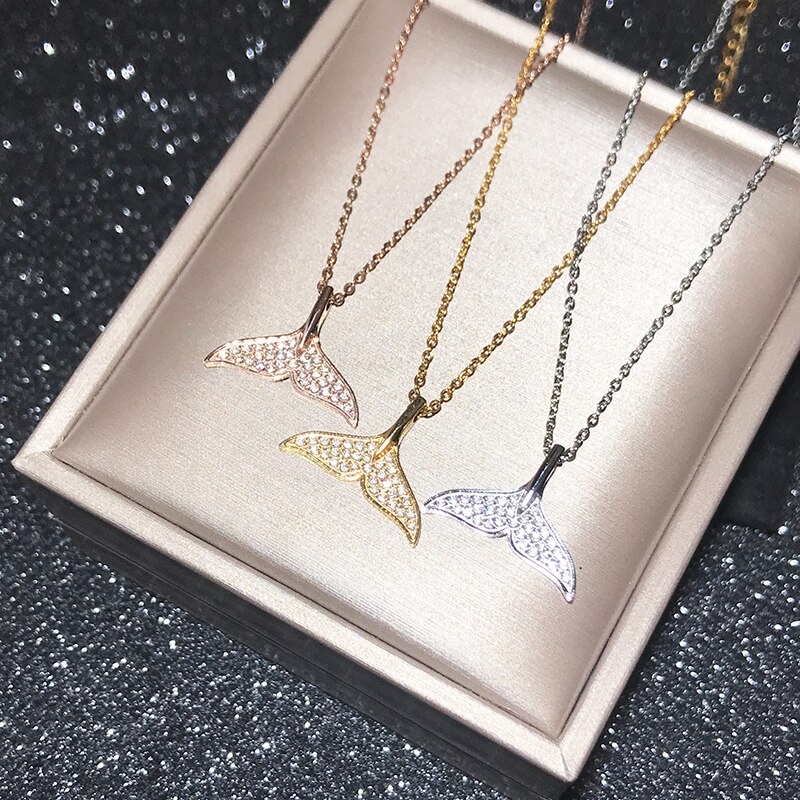 【クーポン利用で5470円】 【クーポン利用で5470円】 ネックレス ジルコニア フィッシュ ゴールド ストーン ピック チタン 魚 L レディース 女性 新しい ローズ カラー キュービック ジルコン フィッシュテール ペンダント 316 スチール ジュエリー フェード