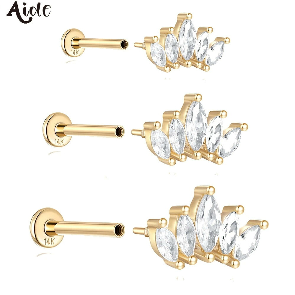 【クーポン利用で47680円】 ピアス ジルコニア ビンテージ ゴールド シンプル レディース 個 % 4K ソリッド 多数 サイズ ジルコン スタッド ミニマリスト 耳 イヤー ボーン ファイン ジュエリー|FineJewelrys