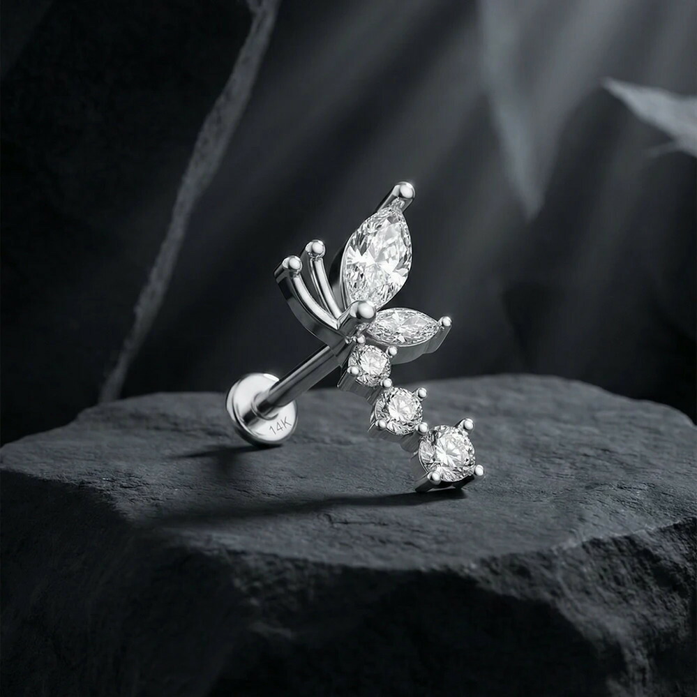 【クーポン利用で72170円】 ペンダント ピアス 蝶 バタフライ ジルコニア インセクト ゴールド シルバー 昆虫 星 レディース 4K リアル カラー 個 スター ジルコン 耳 イヤー ボーン スタッド ジュエリー 30,277円