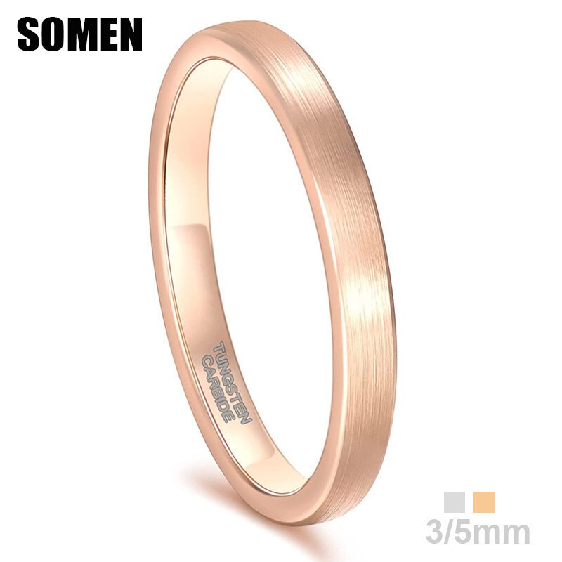 【送料無料】 】 指輪 リング タングステン ゴールド シルバー レディース 女性 ローズ 結婚式 ウェディング バンド ブラシ 3mm 5mm トップ 品質 ジュエリー カップル フェード ラスト