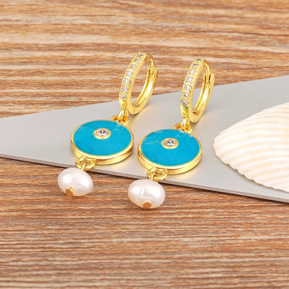 【送料無料】 ピアス ジルコニア ゴールド ドロップ ピック パール 真珠 レディース 女性 ファッション 10 スタイル トップ 品質 100% ナチュラル 淡水 エレガント キュービック プレート ジュエリー ギフト
