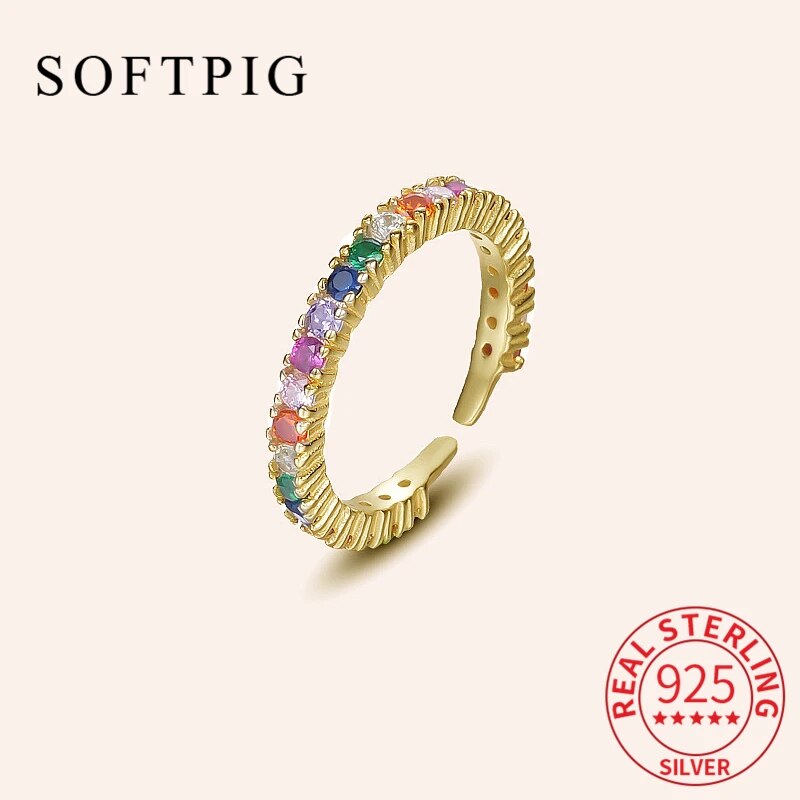 【送料無料】 】 指輪 リング ジルコニア シルバー レディース 女性 Ins ホット リアル 925 スター 星リング カラフル ジルコン 調整可能 クラシック ファイン ジュエリー ミニマリスト ビジュー