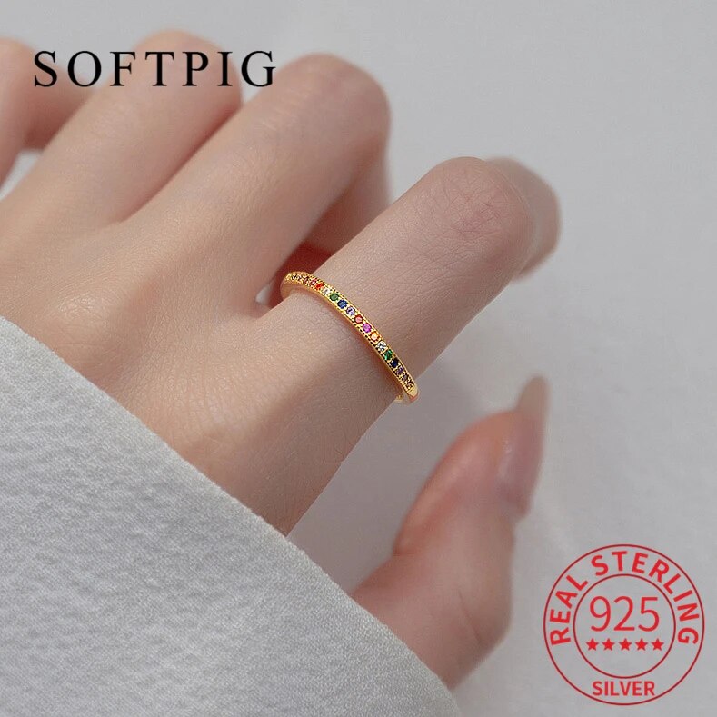【送料無料】 】 指輪 リング ジルコニア シルバー ラウンド レディース 女性 Ins リアル 925 スター 星リング カラフル ジルコン ウェーブ クラシック ファイン ジュエリー ミニマリスト 幾何学 ビジュー