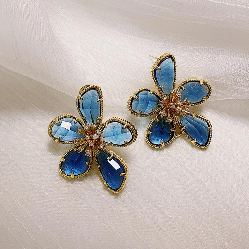 【クーポン利用で4970円】 【クーポン利用で4970円】 ピアス 紫 パープル 花 フラワー ビンテージ 赤 レッド 青 ブルー ゴールド ピンク グレー レディース トレンド カラー ガール ギフト パーティ ジュエリー