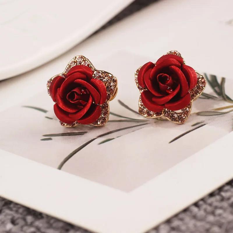 【送料無料】 ピアス 紫 パープル 花 フラワー クリスタル 赤 レッド 青 ブルー ゴールド スイーツ お菓子 レディース ローズ カラー スイート CZ ギフト ジュエリー