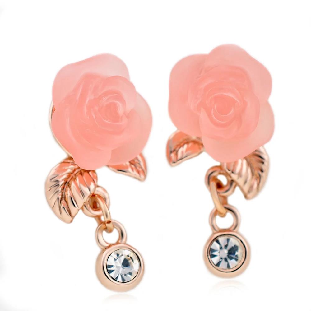 【クーポン利用で4970円】 【クーポン利用で4970円】 ピアス 花 フラワー クリスタル ゴールド ピンク レディース ローズ カラー ジュエリー ビスコース ギフト