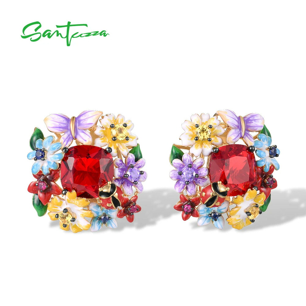 【クーポン利用で23300円】 ピアス 蝶 バタフライ 花 フラワー インセクト 赤 レッド シルバー ストーン リング 昆虫 レディース ピュア 925 スターリング｜FineJewelrys