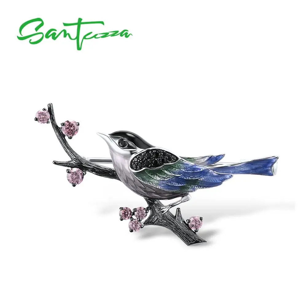 【クーポン利用で21950円】 ブローチ 動物 アニマル カササギ シルバー ハート リング 鳥 レディース ピュア 925 スターリング 素晴らしい｜FineJewelrys