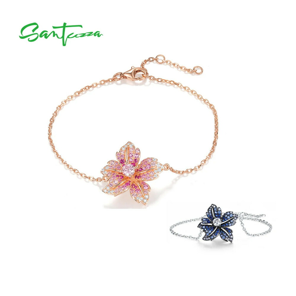 【クーポン利用で14760円】 【クーポン利用で14760円】 ブレスレット 花 フラワー シルバー リング レディース 925 スターリング 調整可能 繊細 ブルー 青 リリー 結婚式 ウェディング シック ファイン ジュエリー 11,662円