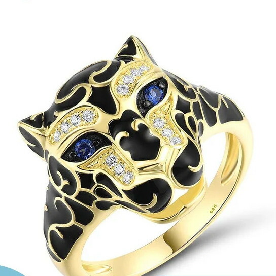 ※えま※豹のデザインリング 楽天市場】リング アニマル とっても キュート な レオパルド 豹 の