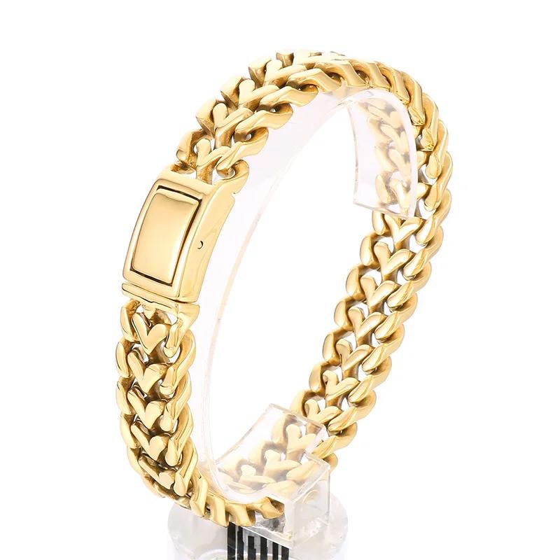 【クーポン利用で24820円】 【クーポン利用で24820円】 ブレスレット ネックレス ステンレス チェーン あずき 小豆 メンズ 15 幅 小麦 ウィート 分厚い パンク スチール バイカー マッシブ ギフト ジュエリー セット