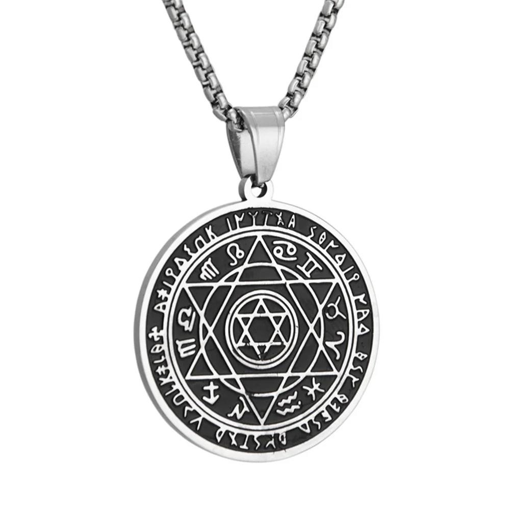 【クーポン利用で9220円】 【クーポン利用で9220円】 ペンダント ネックレス ステンレス ゴールド ラウンド メンズ 12 星座 スター デビッド カラー スチール ジュエリー 誕生日 ギフト
