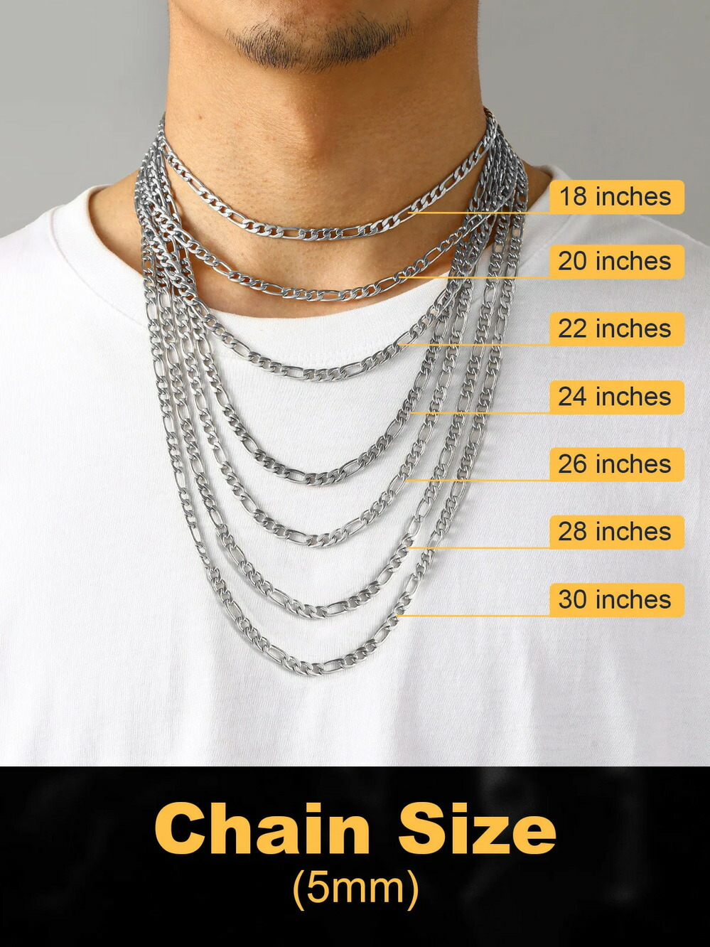 【クーポン利用で10100円】 ネックレス ステンレス チェーン レディース メンズ スチール 3mm 5mm フィガロ 1830 インチ フェード クラシック ユニセックス ジュエリー ギフト