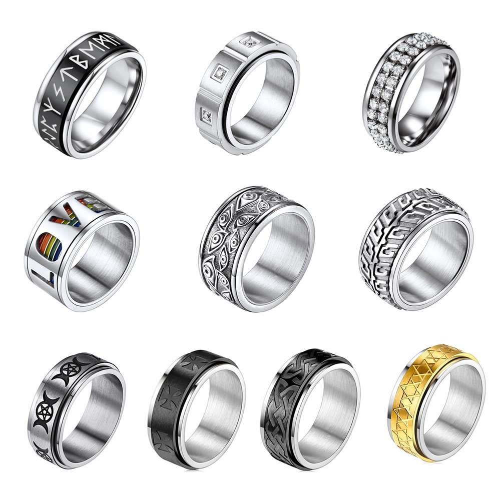 【送料無料】 リング 指輪 メンズ ステンレス スチール ヴァイキング ルーン クロス ユニセックス アクセサリー ジュエリー 男性 ウェディング パーティー｜FineJewelrys