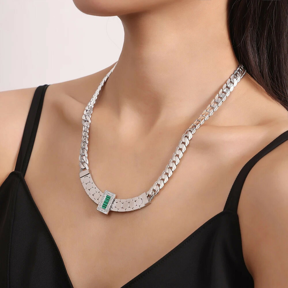 【送料無料】 ブレスレット ネックレス ジルコニア ステンレス チェーン レディース ジルコン スチール 防水 ジュエリー セット