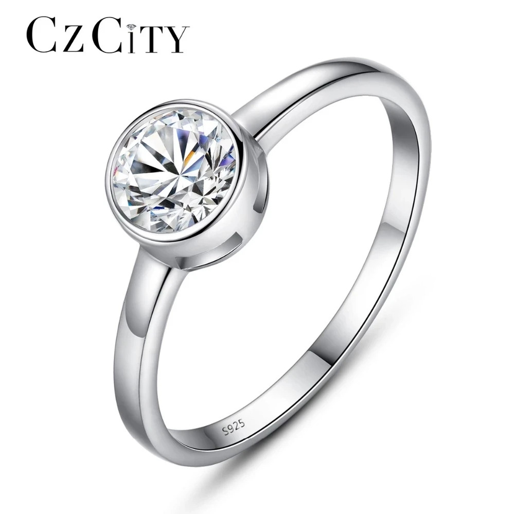 【クーポン利用で7030円】 【クーポン利用で7030円】 指輪 リング ジルコニア シルバー ストーン シンプル プラント レディース ブランド 指 フィンガー シングル 1 カラット ジルコン 925 スターリング 結婚式 ウェディング 婚約 ジュエリー