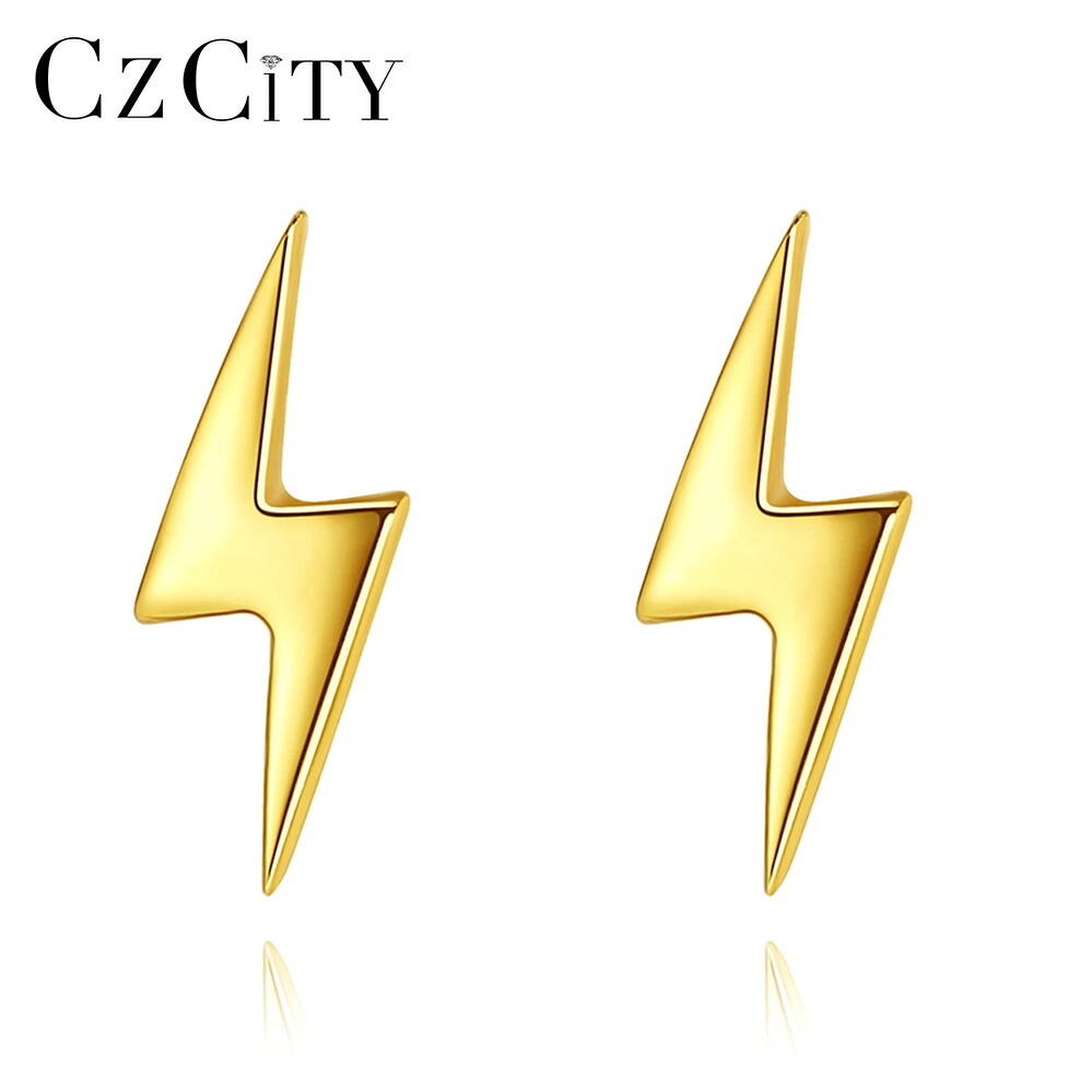 【送料無料】 】 ピアス シルバー シンプル レディース フラッシュ 雷 ライトニング 形 シェープ 925 プッシュ バック スタッド ファイン パーティ 結婚式 ウェディング クラシック トレンド ジュエリー ギフト
