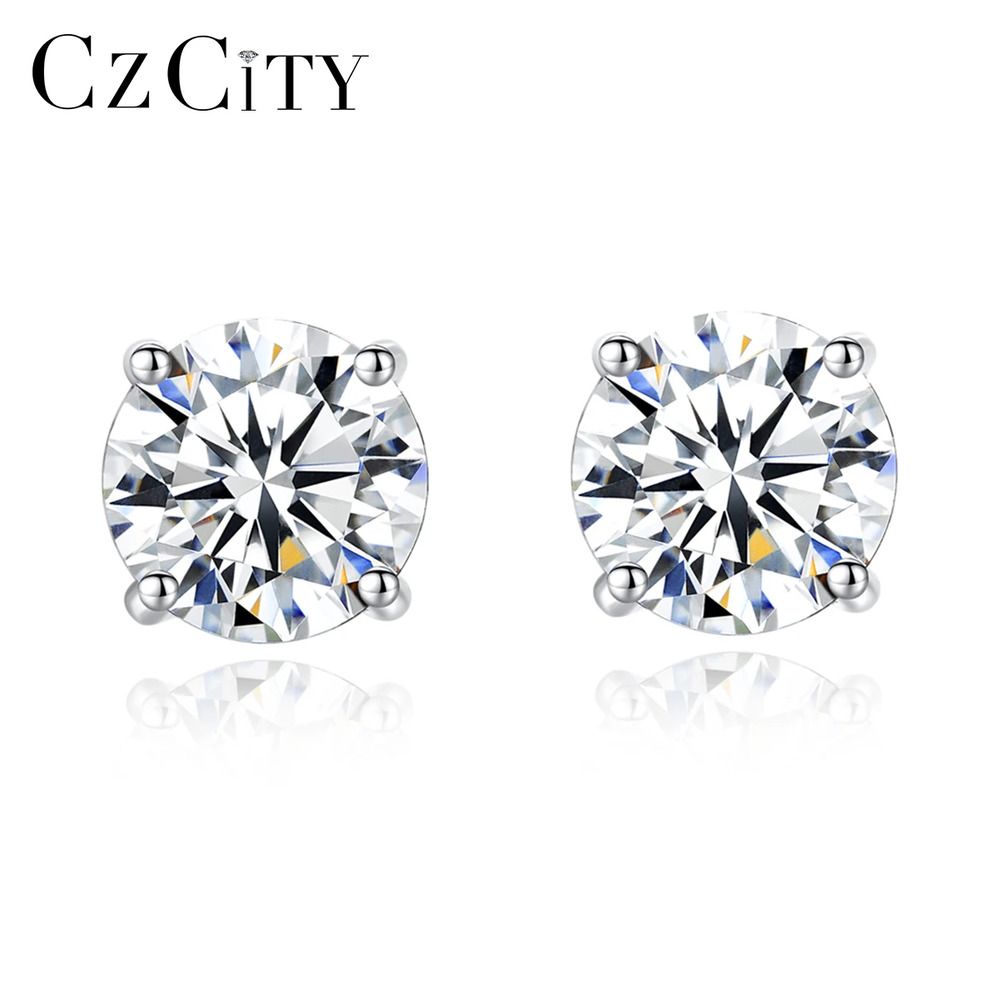 【クーポン利用で17670円】 ピアス ダイヤモンド ブライダル シルバー リング レディース 贅沢 1 CT 2 モイサナイト スタッド スターリング 925 ジュエリー 結婚式 ウェディング アクセサリー|FineJewelrys
