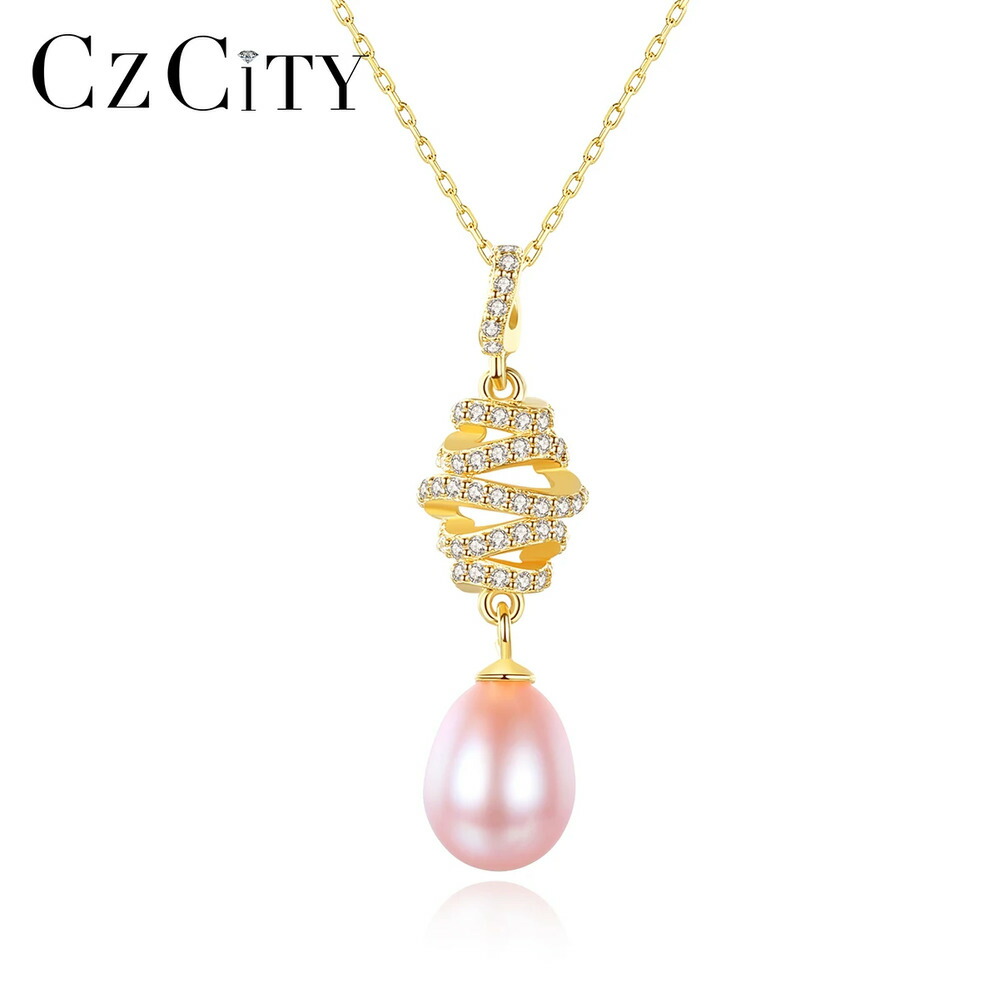 【クーポン利用で9070円】 【クーポン利用で9070円】 ペンダント ネックレス シルバー パール リング レディース 新しい ナチュラル 淡水 ファイン ジュエリー 925 スターリング CZ チャーム コリアー ビジュー ギフト