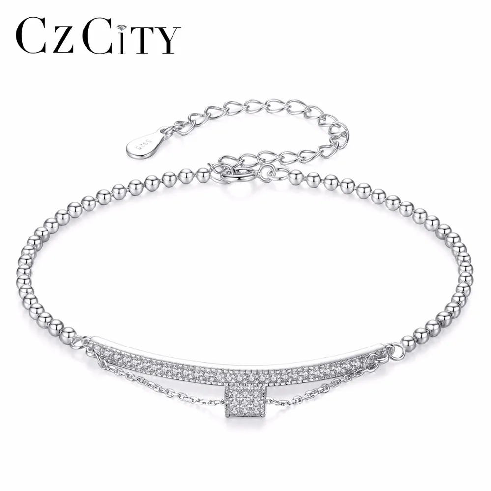 【クーポン利用で14040円】 【クーポン利用で14040円】 ブレスレット シルバー シンプル プラント レディース ブランド ダブル レイヤー 925 ピュア オリジナル CZ チャーム スタイル ガール ジュエリー 友情