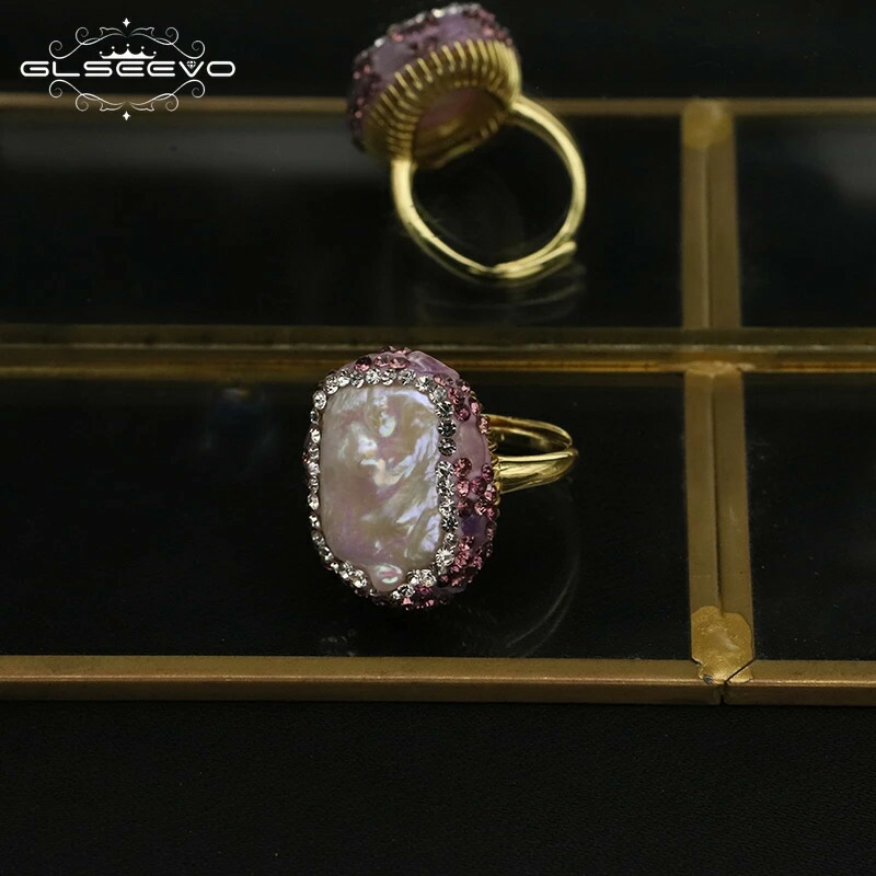【クーポン利用で4870円】 【クーポン利用で4870円】 指輪 リング オバール シンプル レディース ナチュラル アメジスト バロック 淡水 パール パーソナリティ ファッション ノーブル 贅沢 レディ ジュエリー ギフト