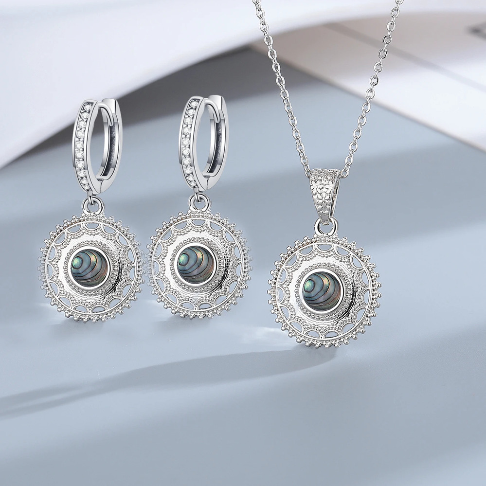 【送料無料】 ピアス ネックレス ビンテージ シルバー ドロップ シェル リング レディース S925 スターリング セット ジュエリー ナチュラル 貝殻 結婚式 ウェディング 婚約 ギフト