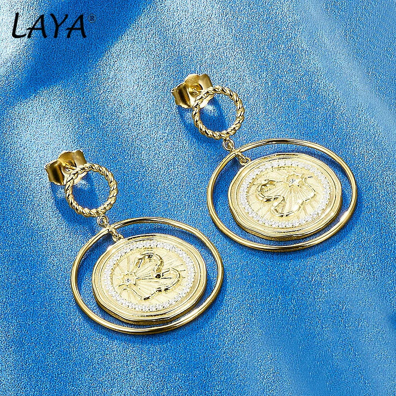 【クーポン利用で10740円】 ピアス シルバー ラウンド ドロップ リング レディース 100% 925 スターリング ミニマリスト トレンド ステートメント ファイン ジュエリー 結婚式 ウェディング ギフト｜FineJewelrys
