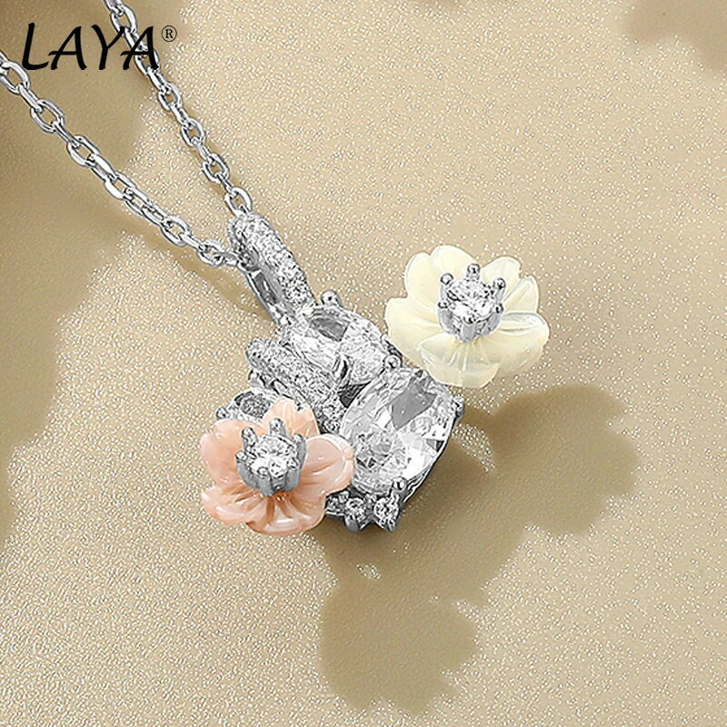 【送料無料】 】 ペンダント ネックレス 白 ホワイト 花 フラワー ジルコニア シルバー ピンク シェル リング レディース 貝殻 シャイニング ジルコン 925 スターリング ファッション ファイン 結婚式 ウェディング 贅沢 ジュエリー