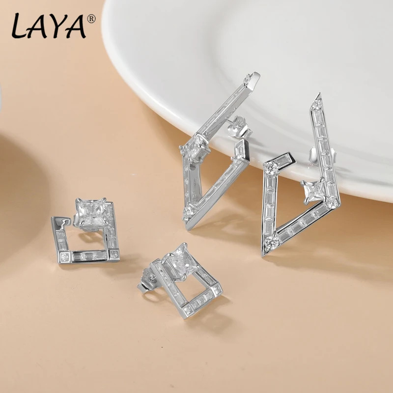 【送料無料】 】 ピアス シルバー レディース 100% 925 ピュア ミニマリズム ファッション 贅沢 透かし 菱形 レディ 記念日 絶妙 ジュエリー