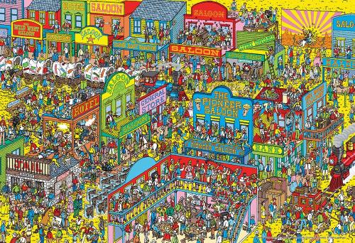 ビバリー(BEVERLY) 日本製ビバリー 1000マイクロピース ジグソーパズル Where's Wally? 荒くれ西部は大騒ぎ（26×38）1000M-010画像