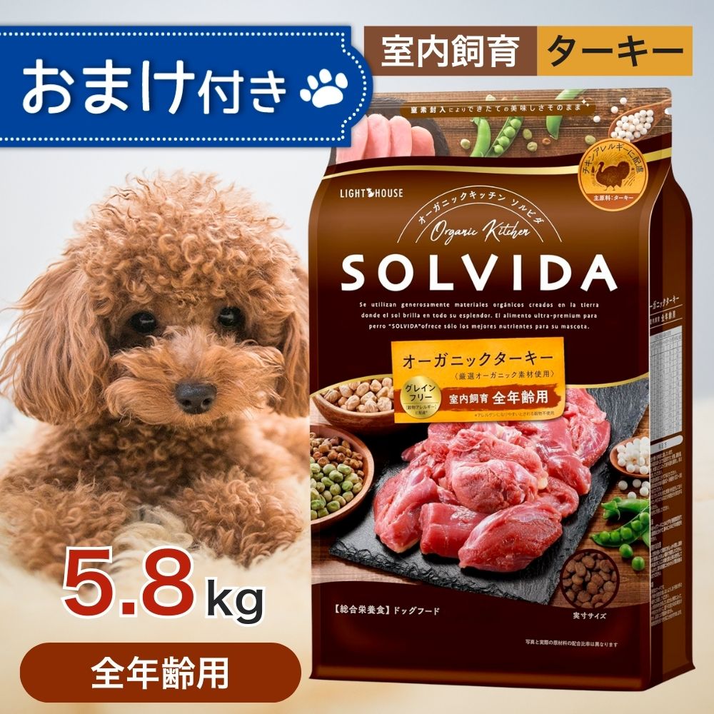 【2第四次元制限事項！早め者制覇10%OFFクーポン券別れ別れ中！】  ソルビダ グレインフリー 七面鳥 室内繁殖 全年歳 用 5.8kg 愛玩動物ボンネット おまけ 付き添い人 ドッグフード 餌 エサ 犬 犬ころ 成犬 老いらく犬 パピー 年がしら SOLVIDA オーガニック アレルギー反応 その人の特徴 便臭 5.8キログラム